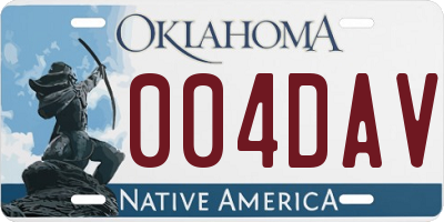 OK license plate 004DAV