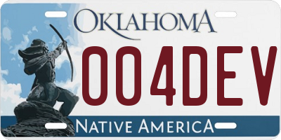 OK license plate 004DEV