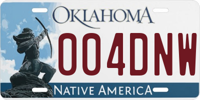OK license plate 004DNW