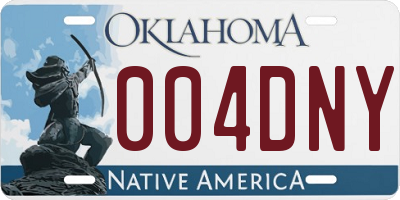 OK license plate 004DNY