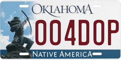 OK license plate 004DOP
