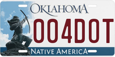 OK license plate 004DOT