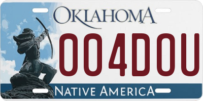 OK license plate 004DOU