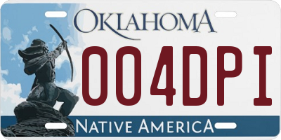 OK license plate 004DPI