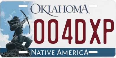 OK license plate 004DXP