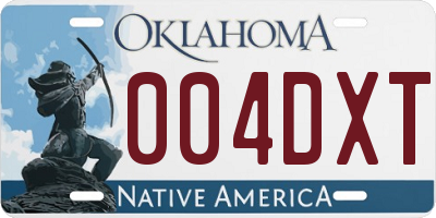 OK license plate 004DXT