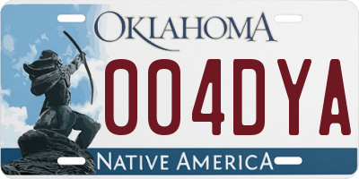 OK license plate 004DYA