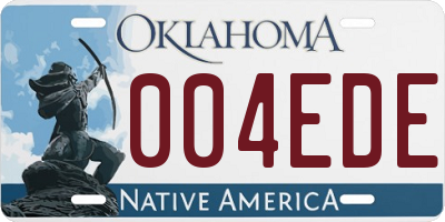 OK license plate 004EDE