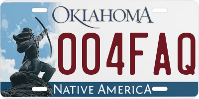 OK license plate 004FAQ
