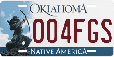 OK license plate 004FGS