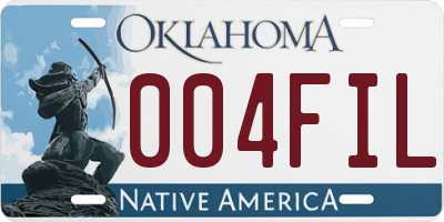 OK license plate 004FIL