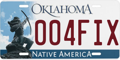 OK license plate 004FIX