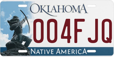 OK license plate 004FJQ