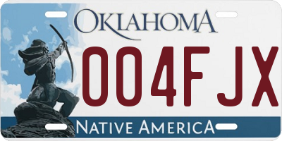 OK license plate 004FJX