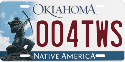 OK license plate 004TWS