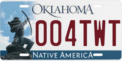 OK license plate 004TWT