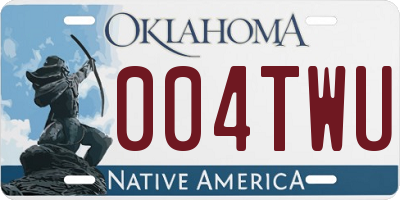 OK license plate 004TWU