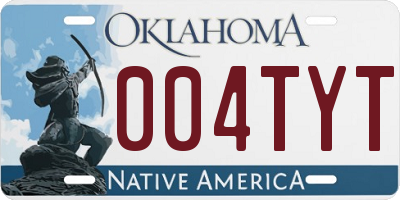 OK license plate 004TYT