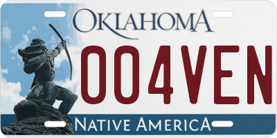 OK license plate 004VEN