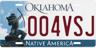 OK license plate 004VSJ
