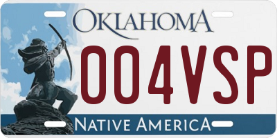 OK license plate 004VSP