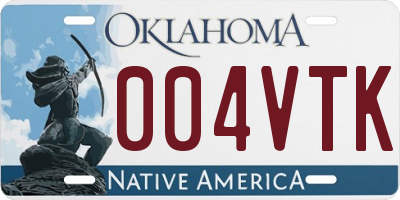 OK license plate 004VTK