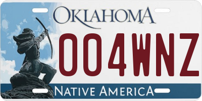 OK license plate 004WNZ