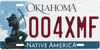 OK license plate 004XMF
