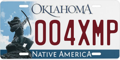 OK license plate 004XMP
