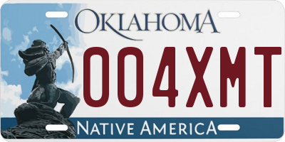 OK license plate 004XMT