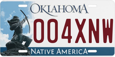 OK license plate 004XNW