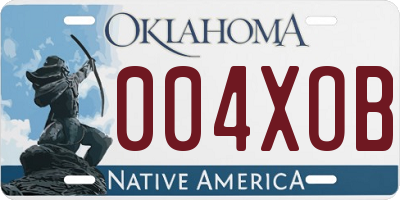 OK license plate 004XOB