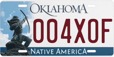 OK license plate 004XOF