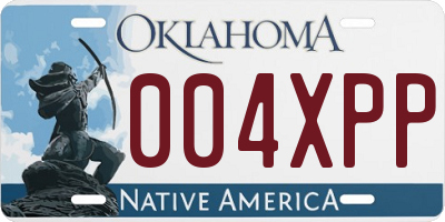 OK license plate 004XPP