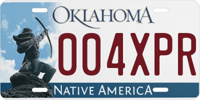 OK license plate 004XPR