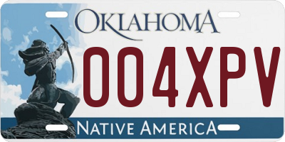 OK license plate 004XPV