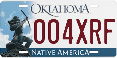 OK license plate 004XRF