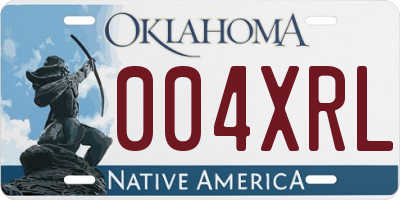 OK license plate 004XRL