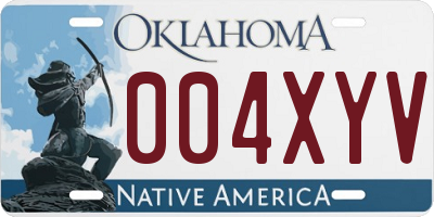 OK license plate 004XYV