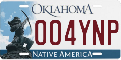 OK license plate 004YNP