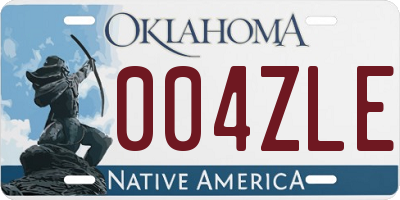 OK license plate 004ZLE