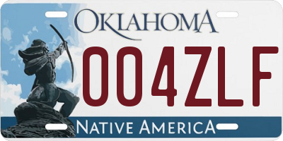 OK license plate 004ZLF