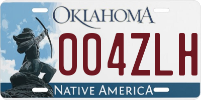 OK license plate 004ZLH