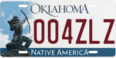 OK license plate 004ZLZ