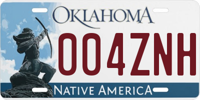 OK license plate 004ZNH
