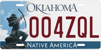 OK license plate 004ZQL