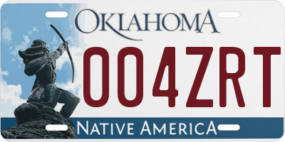 OK license plate 004ZRT