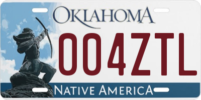 OK license plate 004ZTL