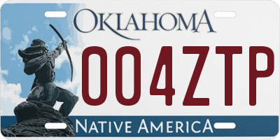 OK license plate 004ZTP