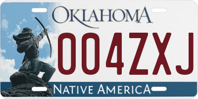 OK license plate 004ZXJ